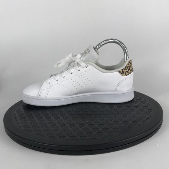 Adidas Advantage White/Leopard Print Athletic Shoes FY8875 Youth Size 2.5Y - Picture 9 of 12